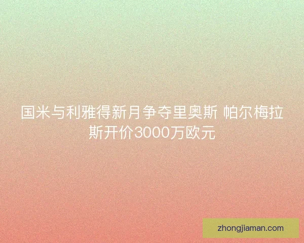 国米与利雅得新月争夺里奥斯 帕尔梅拉斯开价3000万欧元